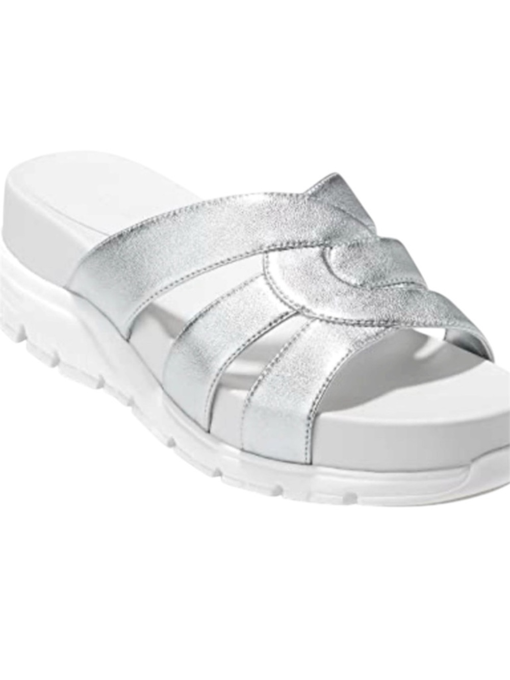 Cole Haan Zerogrande Silver Slide Sandals Size 8.5B